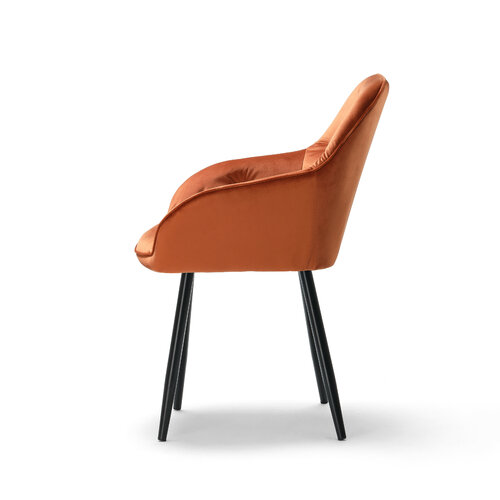 Jedálenská stolička BUTTON LOUNGE v medenej farbe, 2 ks