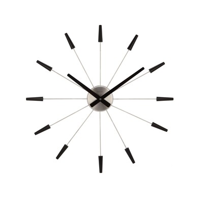 Nextime Plug Inn 2610zw zegar ścienny czarny, śr. 60 cm