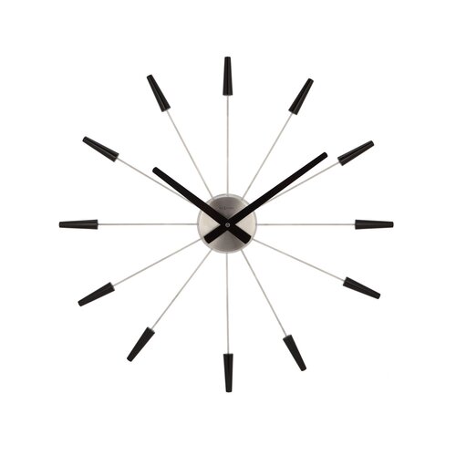 Nextime Plug Inn 2610zw настінний годинник чорний, діам. 60 см