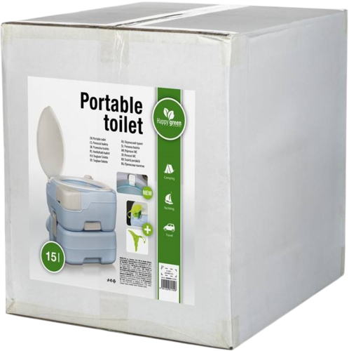 Happy Green Tragbare Toilette 15 l, blau