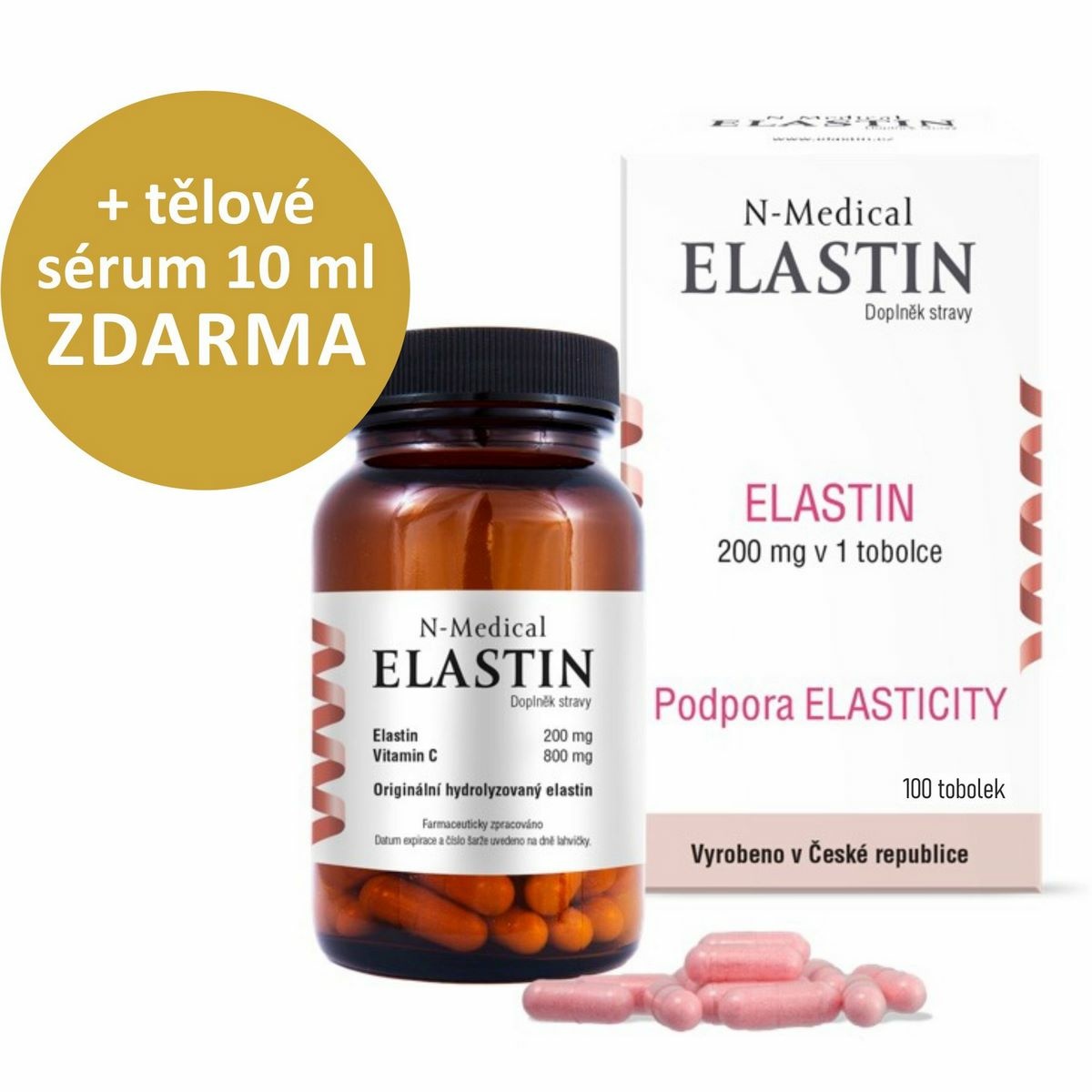 Elastin N-Medical 100 tbl. + tělové sérum