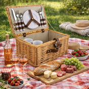 Coș de picnic Arôme pentru 4 persoane Natur, 40 x 28 x 20 cm