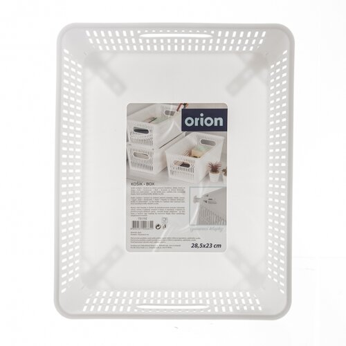 Orion Coș de plastic stivuibil NESTA, 28,5 x 23 x12 cm, alb