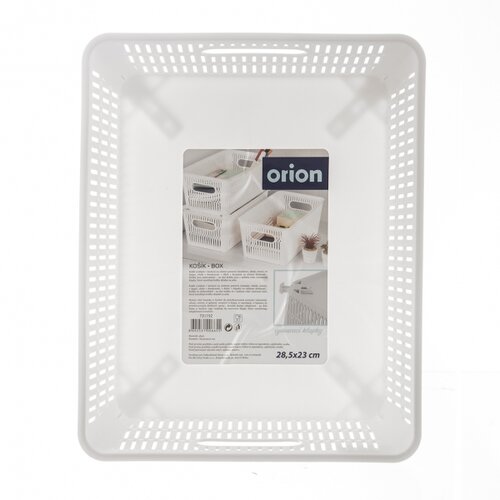 Orion Plastový stohovatelný košík NESTA, 28,5 x 23 x 12 cm, bílá