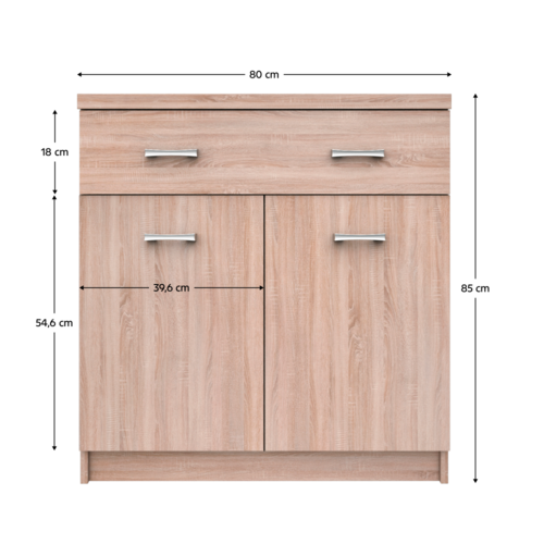 Cabinet TOPTY 1D4S tip 19, stejar Sonoma