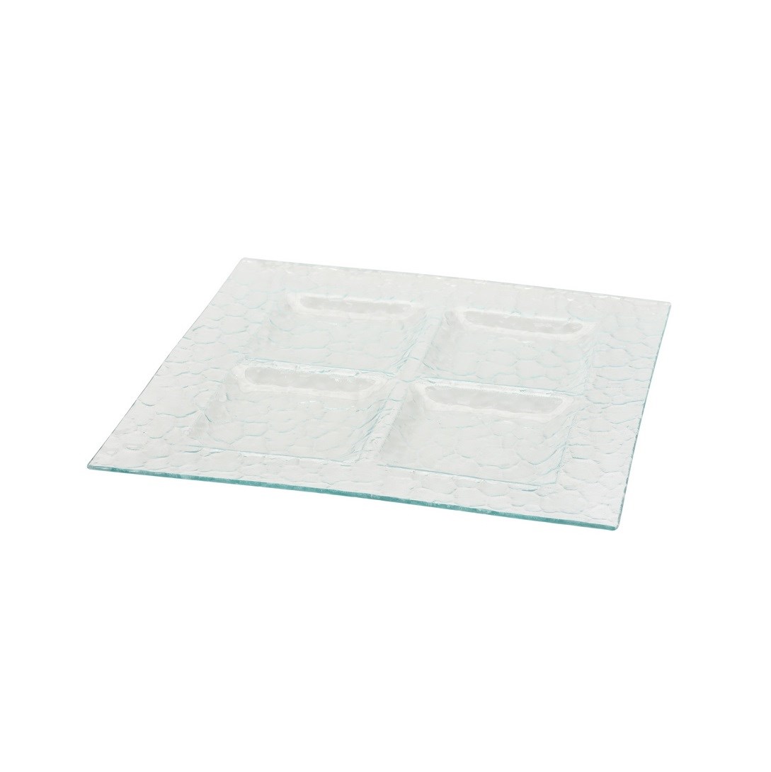 Servírovací sklenený tác 4 sekcie Excellent 36 x 36 cm