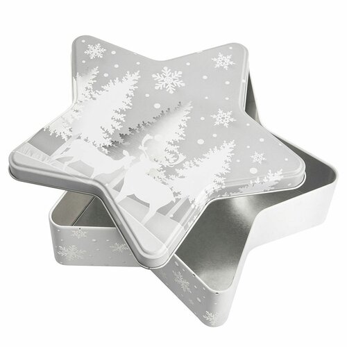 Altom Різдвяна бляшана коробка Срібна ялинка, 23 x 22 x 6 см