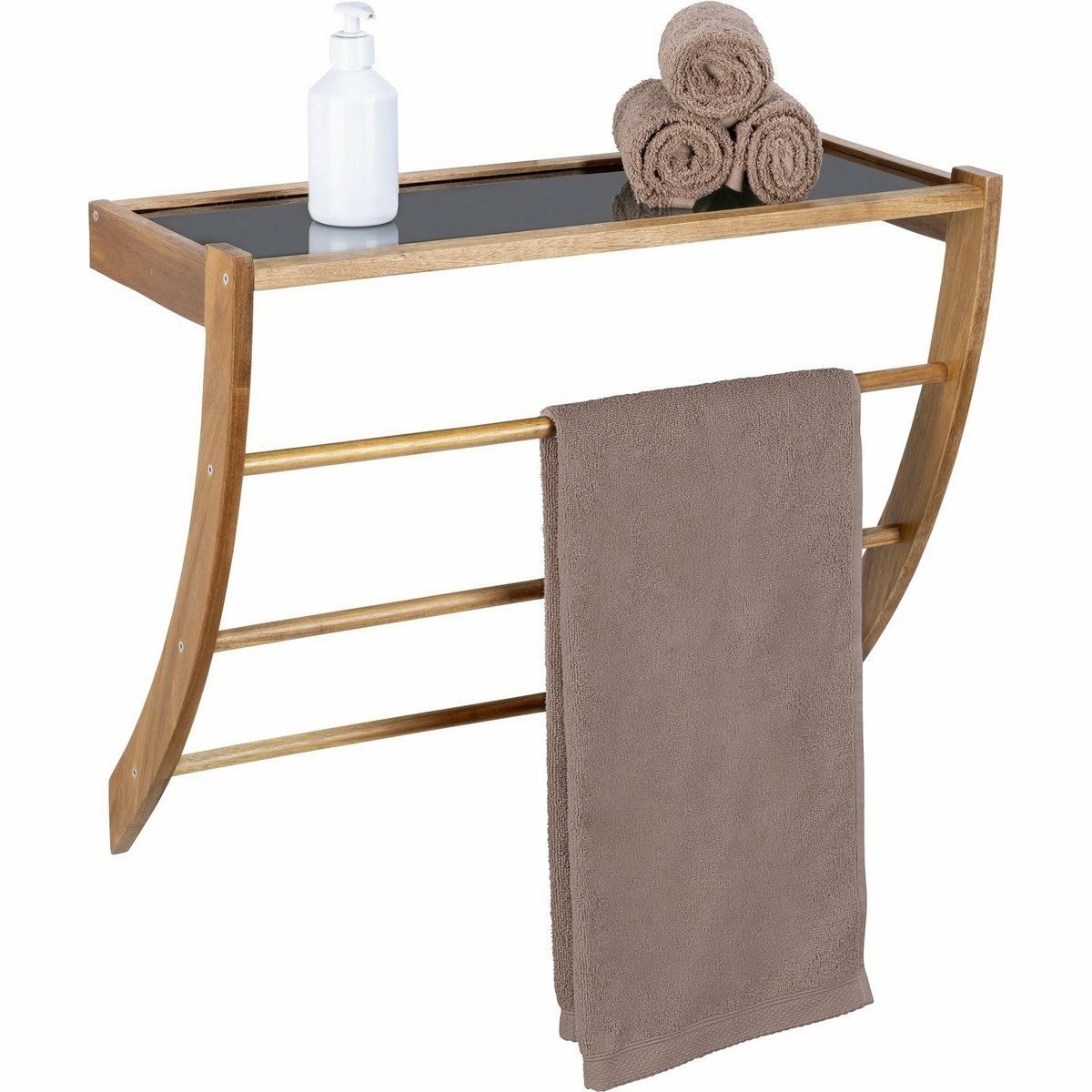 Wenko Kúpeľňová polica s akáciovou drevenou lištouFONDI