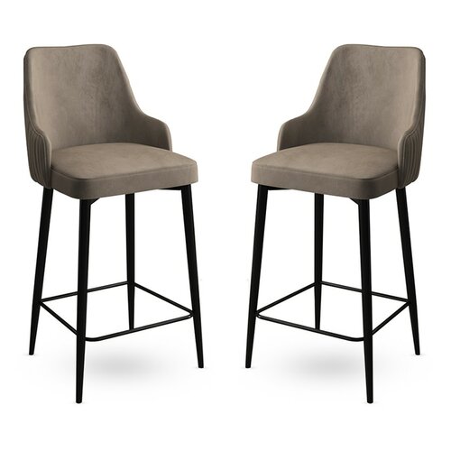 Barstuhl-Set Enox Cappuccino and Black, 2 Stück