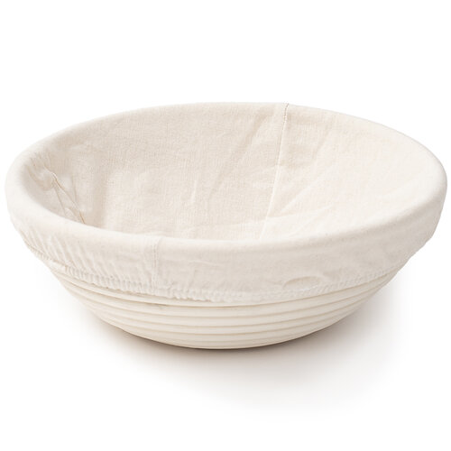 HOME ELEMENTS Coș rotund cu inserție din țesătură,25 x 8,5 cm