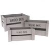 Komplet lesenih zabojev Wood Box, 3 kos, siv