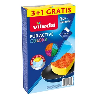 Vileda PUR active Colors gobica 3+1 kos