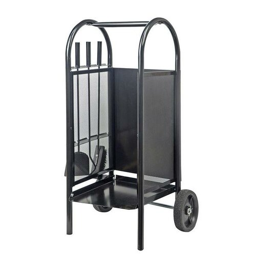 Kôš krbový/vozík s náradím 82,5 cm, oceľ 3-dielna súprava