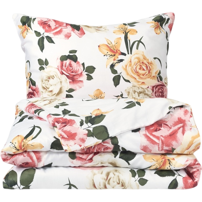 Matex Satin-Bettwäsche Rosen mit Lilien, 140 x 200 cm, 70 x 90 cm