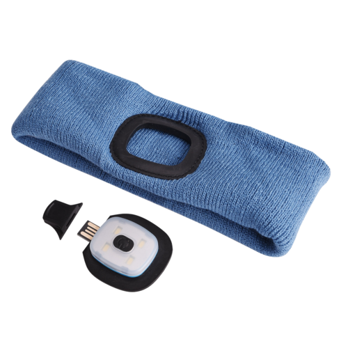 Sixtol Opaska z latarką czołową 45 lm, USB, uni, niebieski