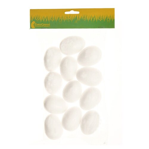 Polisztirol tojás készlet, 6 cm, 12 db csomagban