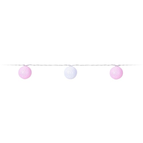Dekoracyjny łańcuch LED Pastels różowy, 10 LED