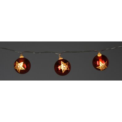 Světelný vánoční řetěz Stars, 120 cm, 10 LED, barva měď, na baterie