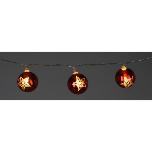 Świąteczny łańcuch świetlny Stars, 120 cm, 10 LED, kolor miedziany, na baterie