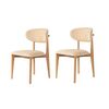 Esszimmerstuhl-Set Lionte Beige and Light Oak, 2
