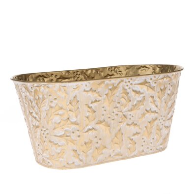 Kovový obal na truhlík/květináče Gold branche , 29x 16 x 13,5 cm