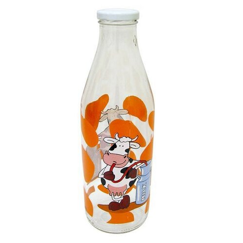 Fľaša na mlieko kravička oranžová