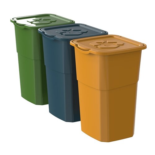 Szemétkosár szelektív hulladékgyűjtésre Eco 3 Master 50 l, 3 db termék 2. képe