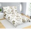 Bellatex Lenjerie de pat din satin Frunze maro,