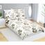 Bellatex Sateno posteljnina Listy rjava, 140 x 200 cm, 70 x 90 cm