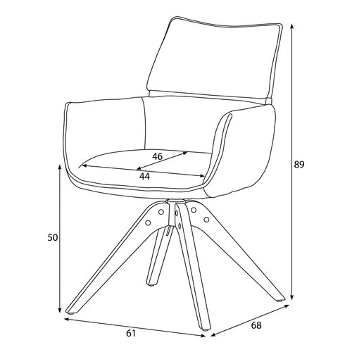 Scaun de sufragerie DCH-D1348 CRM2 cu mecanism deîntoarcere