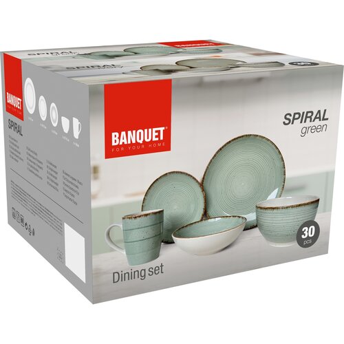 Banquet Súprava jedálenská Spiral Green, 30 ks
