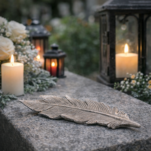 Pietna dekorácia Pierko z anjelských krídiel,  polyresin, 16 x 6 x 2 cm