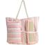 Пляжна сумка в смужку з подушечкою та килимком, рожевий