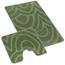 Bellatex Sada koupelnových předložek Standard Oblouky zelená, 60 x 100 cm, 60 x 50 cm