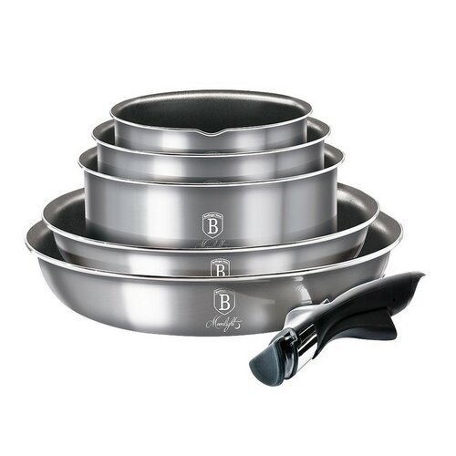 Set de vase de gătit Berlinger Haus din 12 piesecu mâner detașabil Moonlight Edition