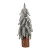 Karácsonyi dekoráció Fenyőfa tuskón, havas, 44 cm