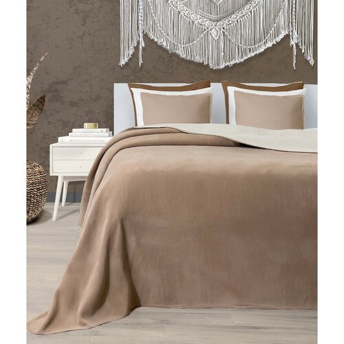 Koc Twin brązowy & kremowy, 150 x 200 cm