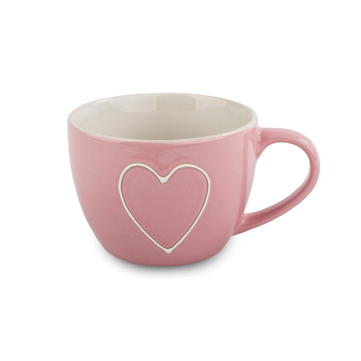 Keramický hrnček Heart 440 ml, sv. červená