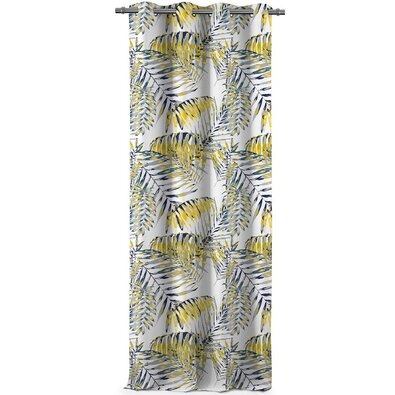 Restilo Draperie Blackout Palm Leaves galbenă, 140 x 245 cm