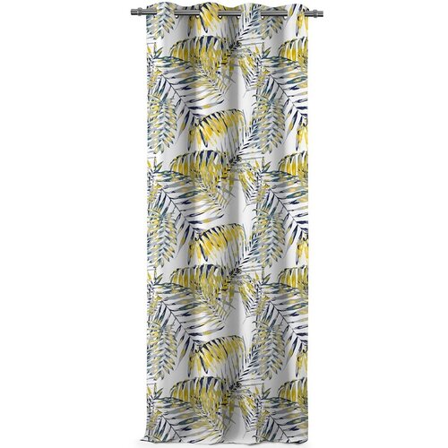 Restilo Blackout Palm Leaves függöny, sárga, 140 x 245 cm