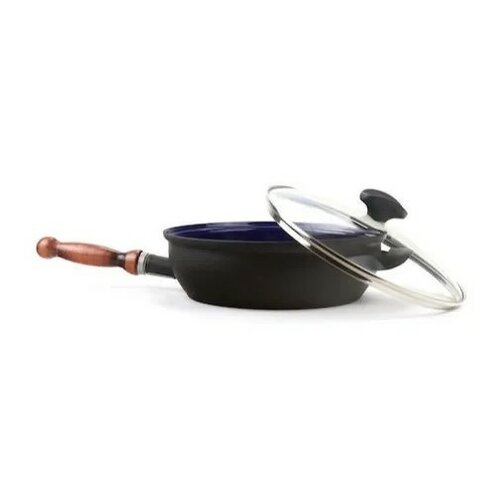 Sfinx emajlirana ponev s pokrovom in lesenimročajem BSE, 26 cm, 2,8 l