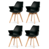 Set de scaune de sufragerie CT-771 BK, 4 buc