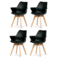 Set de scaune de sufragerie CT-771 BK, 4 buc