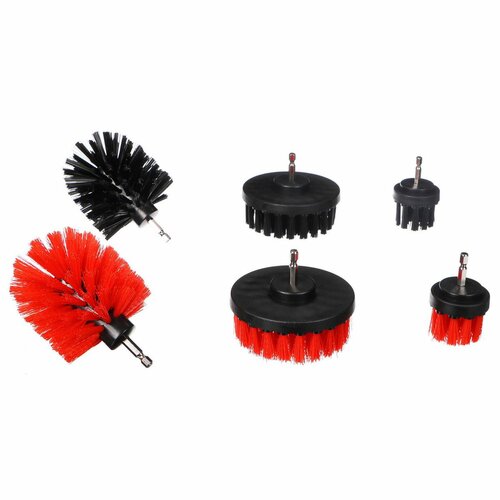 Sixtol Bohrer-Bürsten-Set für die Autoreinigung CAR DETAILING DRILL BRUSH 6, 6 Stück