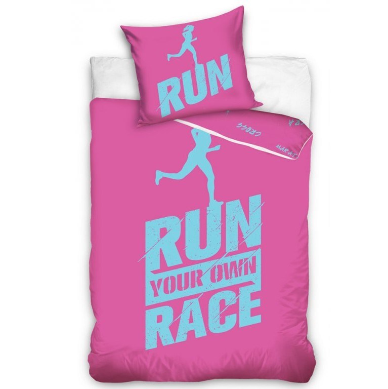 TipTrade Perkálové obliečky Run ružová, 140 x 200 cm, 70 x 90 cm