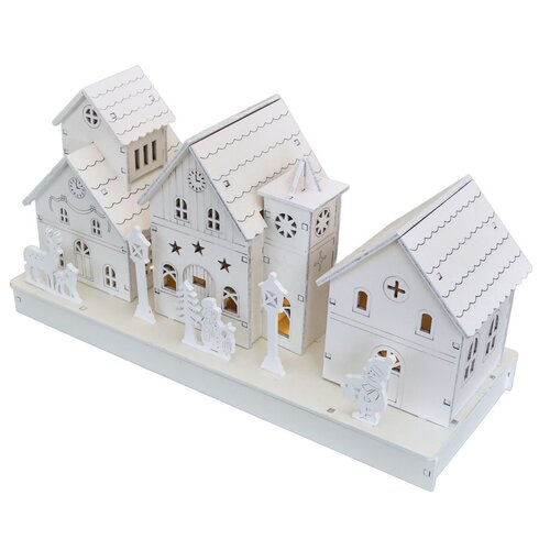 Świąteczna dekoracja świetlna Wioska, 28 x 14 x 11 cm, LED