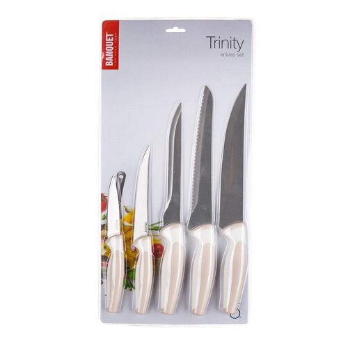 Banquet 5-delni set nožev Trinity, krem