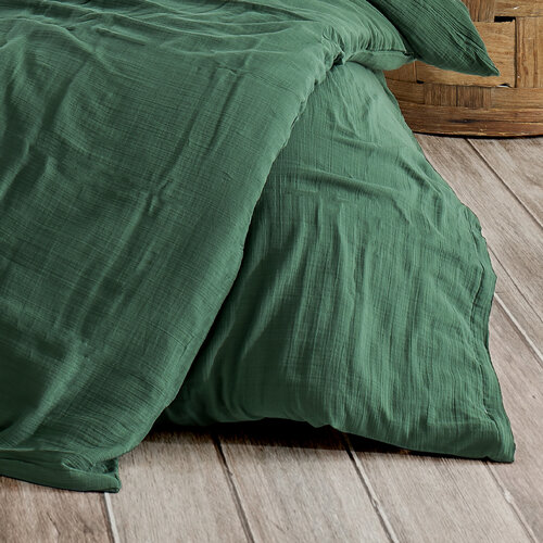 Lenjerie de pat 4Home Moss din muselină verde, 140 x 220 cm, 70 x 90 cm