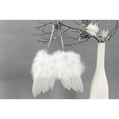 Set of Christmas decorations Angel wings white, 4pcs