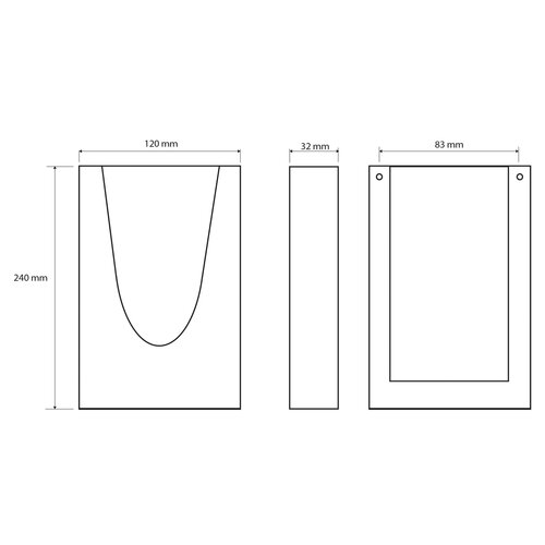 SAPHO XP050 stojalo za papirnate vrečke HygBag, 12x 24 x 3 cm, nerjaveče jeklo mat